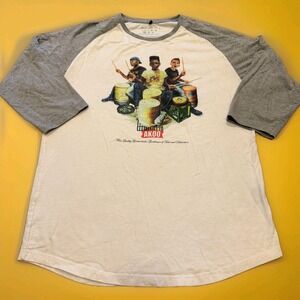 Akoo MFG Co. 3/4 Sleeve T-Shirt Men's Size 3XL Graphic Print Drummer Music Top
